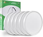 6PK 12 Inch LED Flush Mount Ceiling Light, 24W, 2520LM, 3000K/4000K/6000K CCT Selectable, Round Flat Panel Light Low Profile Ceiling Light Fitures for Hallway, Kitchen, Bedroom, Laundry Room
