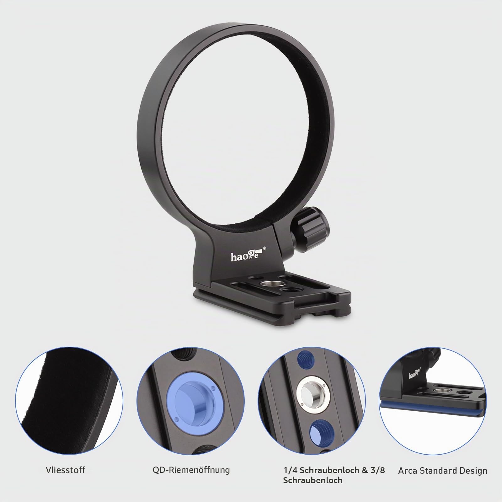 Haoge Objektivkragen für Tamron 35-150 mm F/2-2.8 Di III VXD A058 Objektivständer Basis Fuß Stativ Mount Ring, integrierte Arca-Typ-Schnellwechselplatte