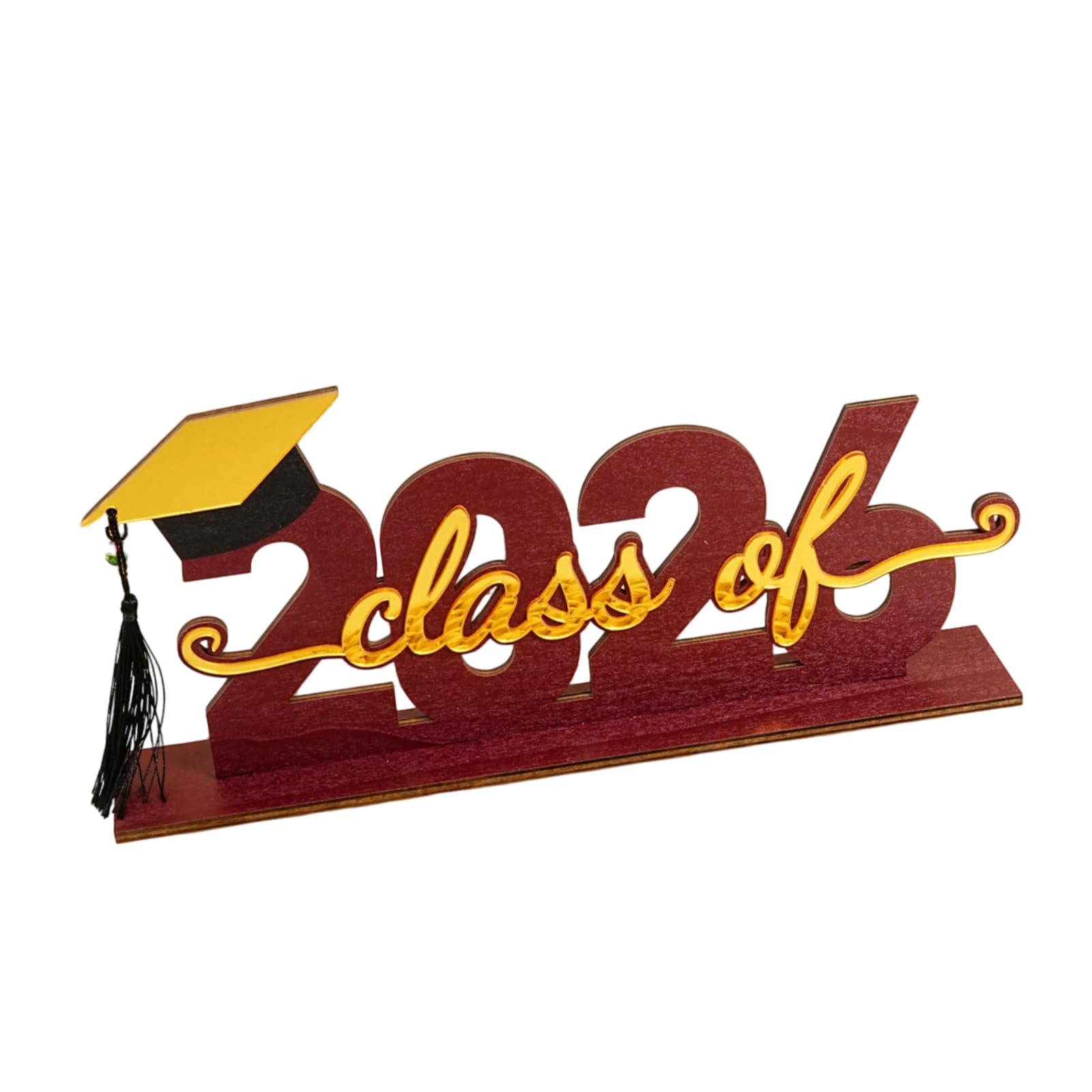 2026 Graduation Decorations Wooden Table Toppers for Class of 2026 Congrats Grad Sign Graduation Table Decoration