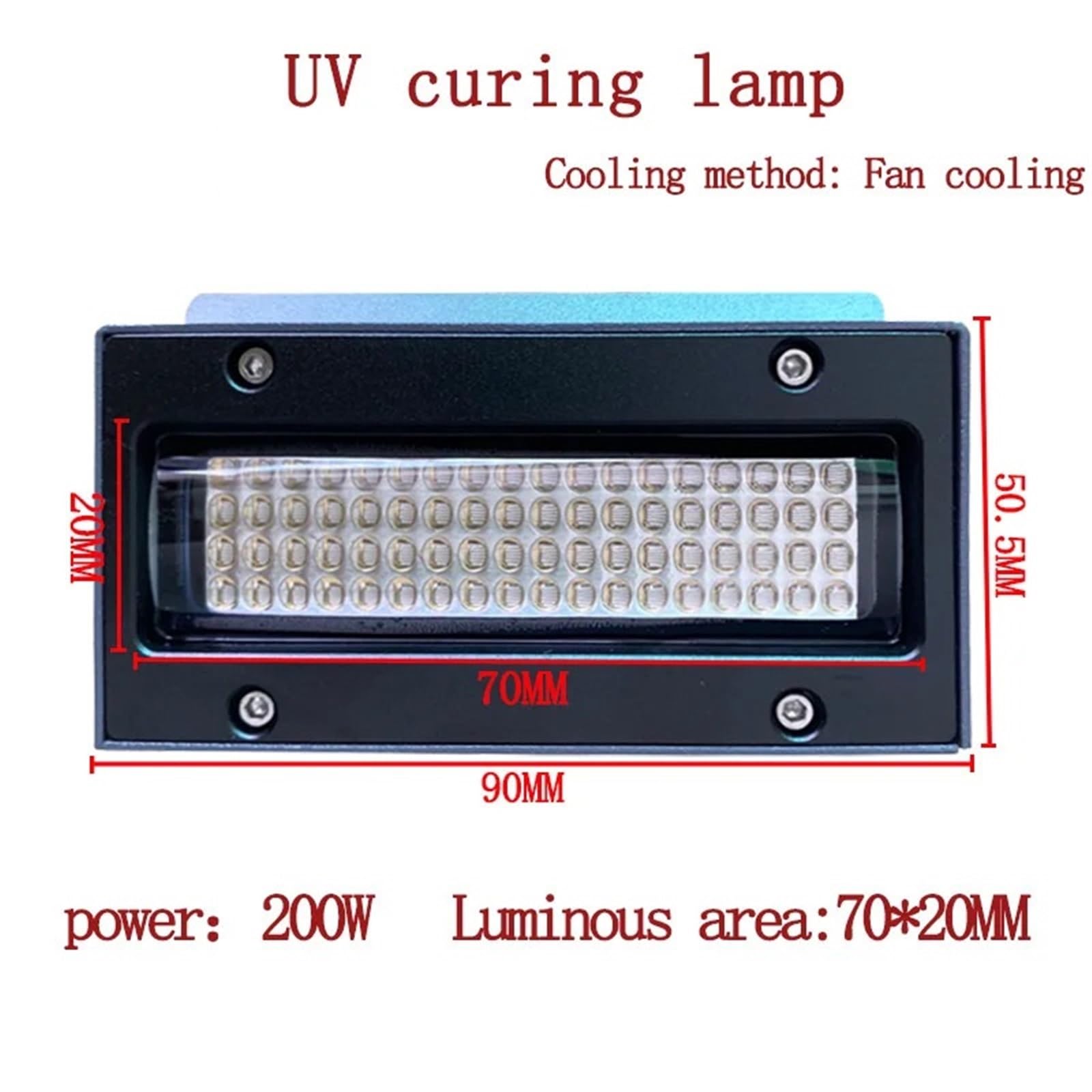 Światło żywiczne UV, Lampa UV dużej mocy chłodzona powietrzem Drukarka UV Lampa utwardzająca LED Drukarka płaska UV Lampa utwardzająca UV(One-lamp a set)