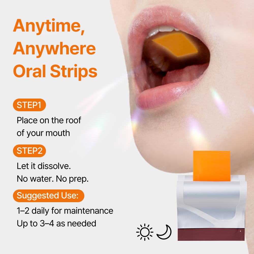 Liposomal Glutathione Direct (284mg*30strips) Glutathione Strips, Korean Beauty Supplement Made in USA for antioxidant, Even Skintone, K-Beauty