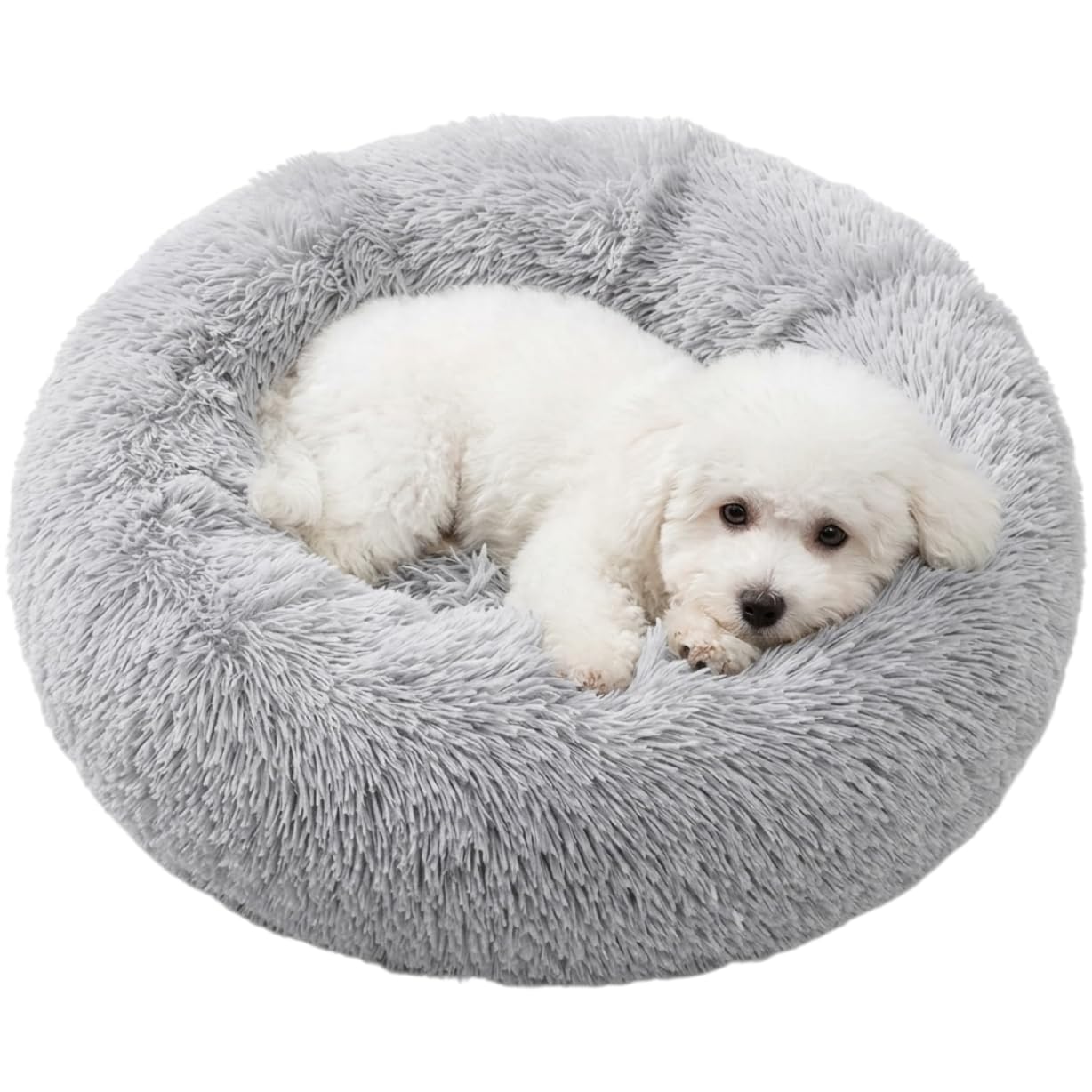 Nesrefyn Cama para Perro, Cama para Gatos 50cm Suave Y Esponjosa,Lavable con Agua, Antideslizante y Duradero, Cama para Mascotas (Gris, 50CM)
