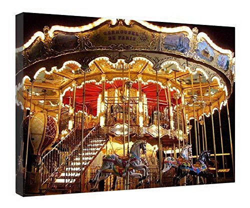 Le carrousel impression sur toile encadrée bois tableau mural prêt à suspendre 40x50
