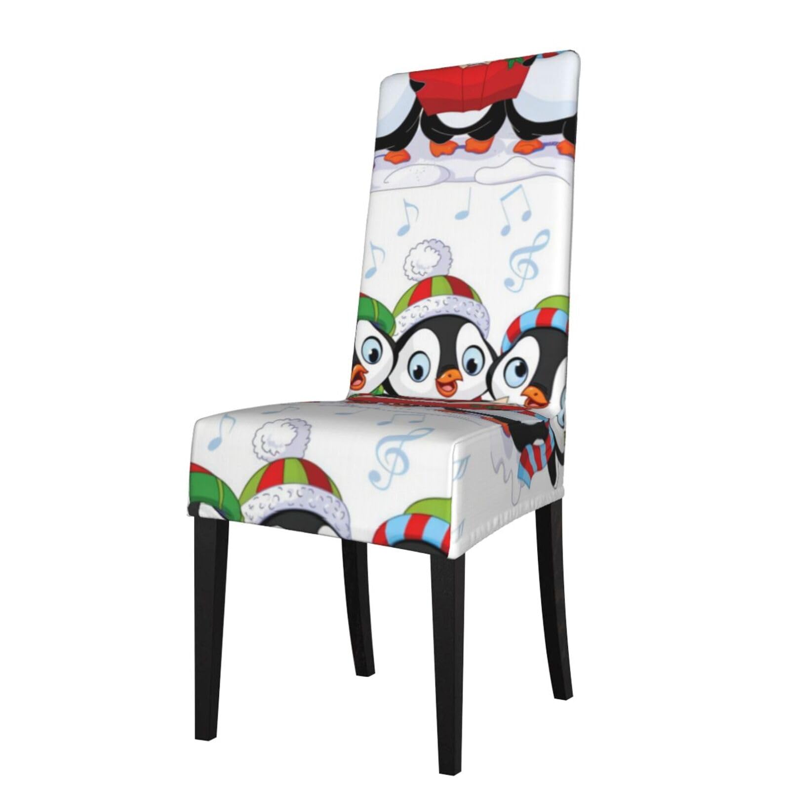 YYHWHJDE Christmas Penguin Prints Protection Cover for Dining Chair – Stretchable Slipcovers for a Refreshing Dining Room Makeover