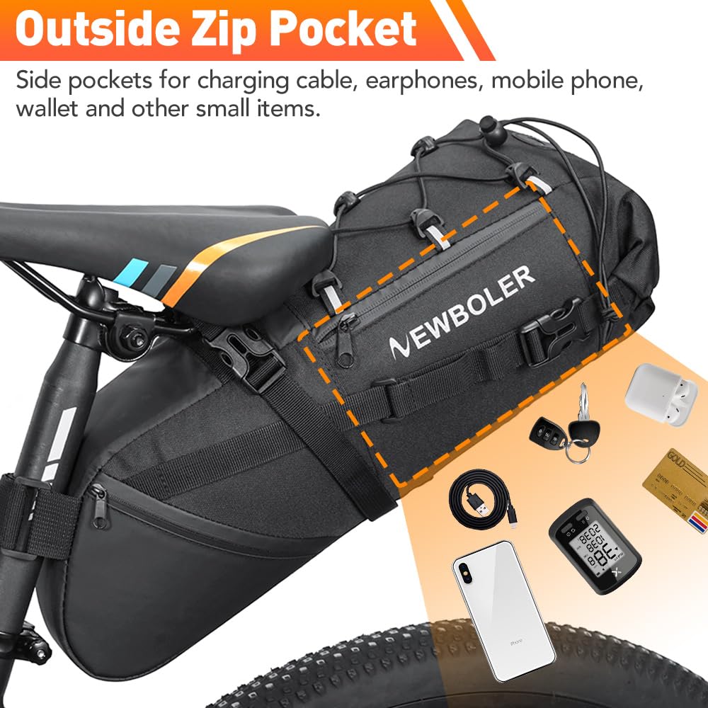 Bolsa Sillin Bicicleta Impermeable - aloualouweekuky, 10L Bolsa de Asiento de Ciclismo, Bolsa de Sillín Trasera para Bici para Bicicleta Al Aire Libre de Carreter