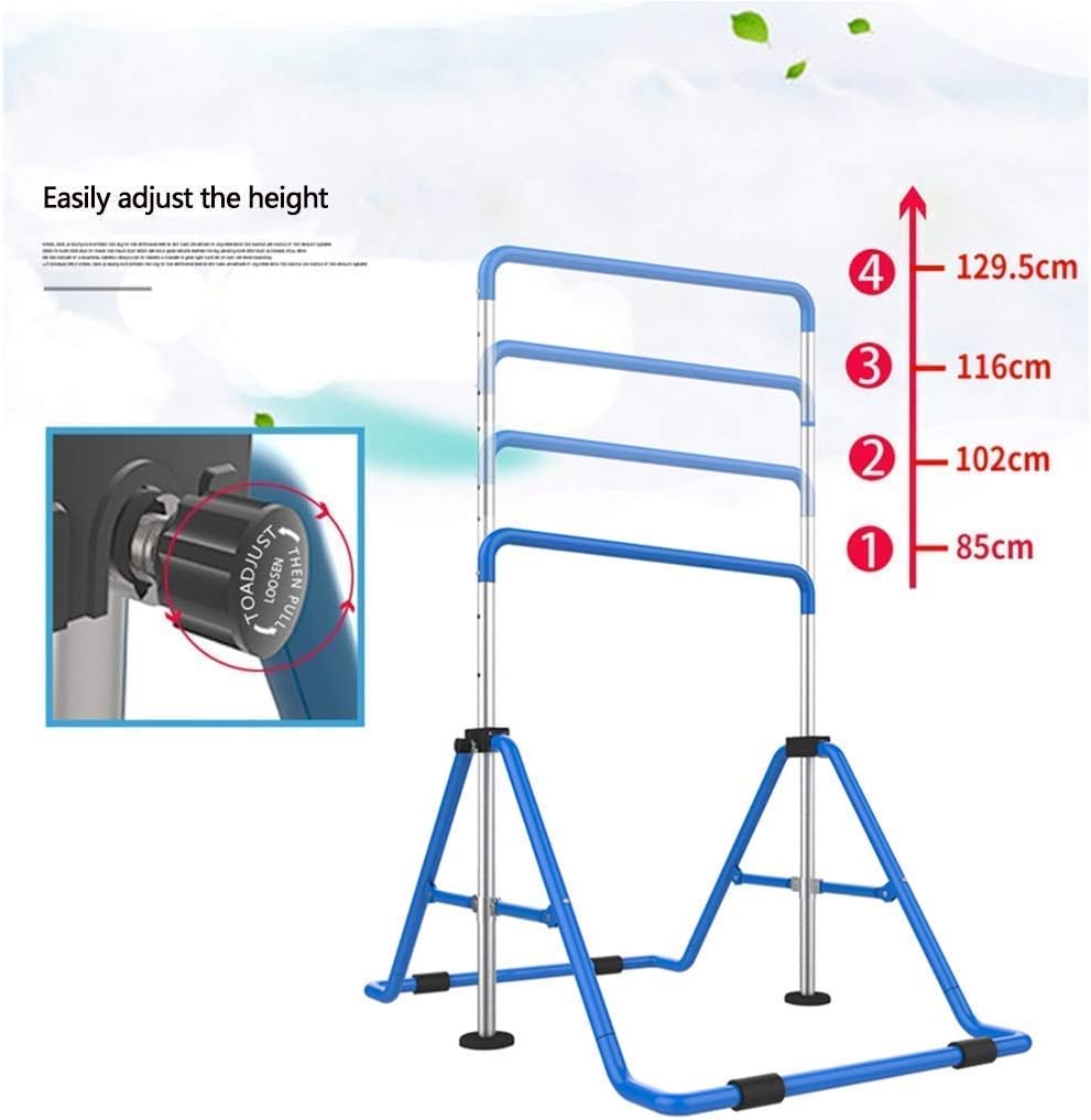 Folding Fitness Horizontal Children's bar Gymnastic bar Children's Equipment Adjustable bar for Children's Training Swing for Children Favorite Gift for Children,Blue,A