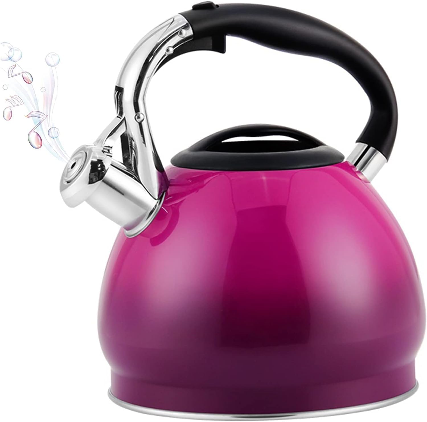 TYUHDUYUR Food Grade Stainless Steel Stovetop Tea Kettle 3L Gradient Teapot Teakettle with Cool Touch Handle for Gas Electric Induction Stove Top red-3L (Purple 3L)
