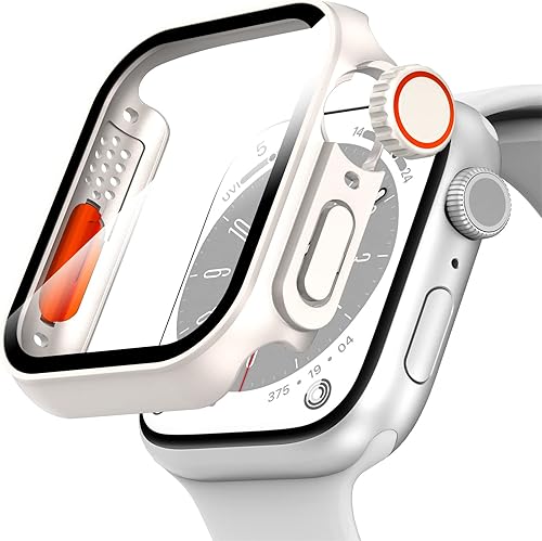 Suoman Funda protectora de pantalla para Apple Watch de 1.575 pulgadas (1.575 pulgadas), diseño único de vidrio templado para iWatch Series