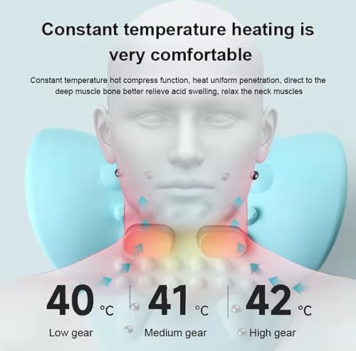 Miniatura 4 de Masajeador de cuello, relajante de cuello y hombros 2025, almohada masajeadora de espalda con calor, almohada eléctrica de masaje de espalda 4D,