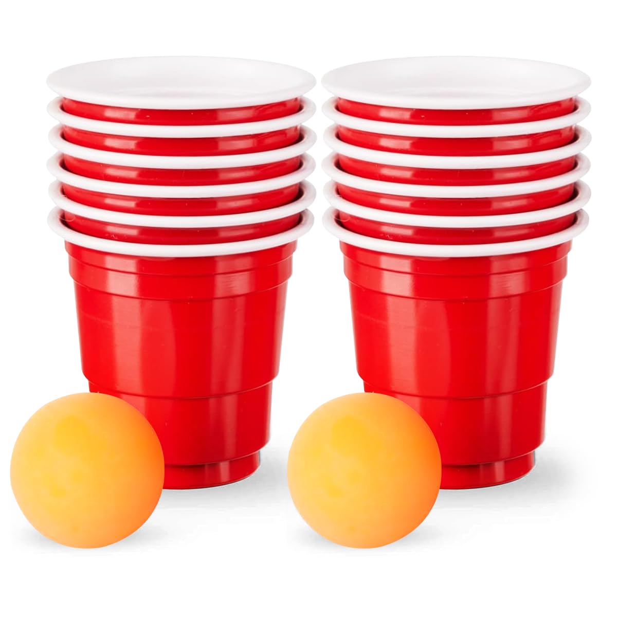 ZOPPER Shot Pong Glasses 12pcs & 2 Ping Pong Balls Drinking Cups for Parties All Types of Events - Sturdy and Waterproof