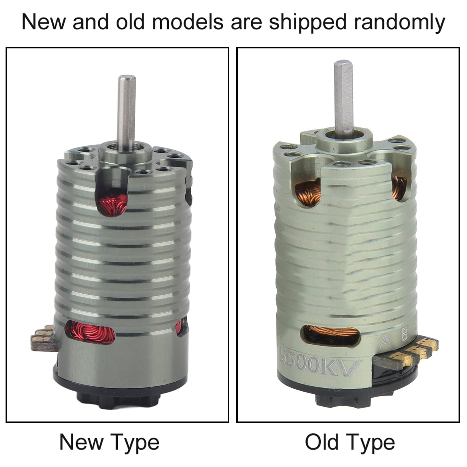 Motor sin Escobillas, Construcción de Metal, Motor de Alto par de 2 5500 KV para Carreras de Coches Modelo RC 1/24 1/28