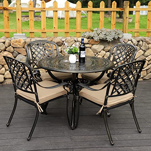 Elegant 5-Piece Cast Aluminum Patio Set
