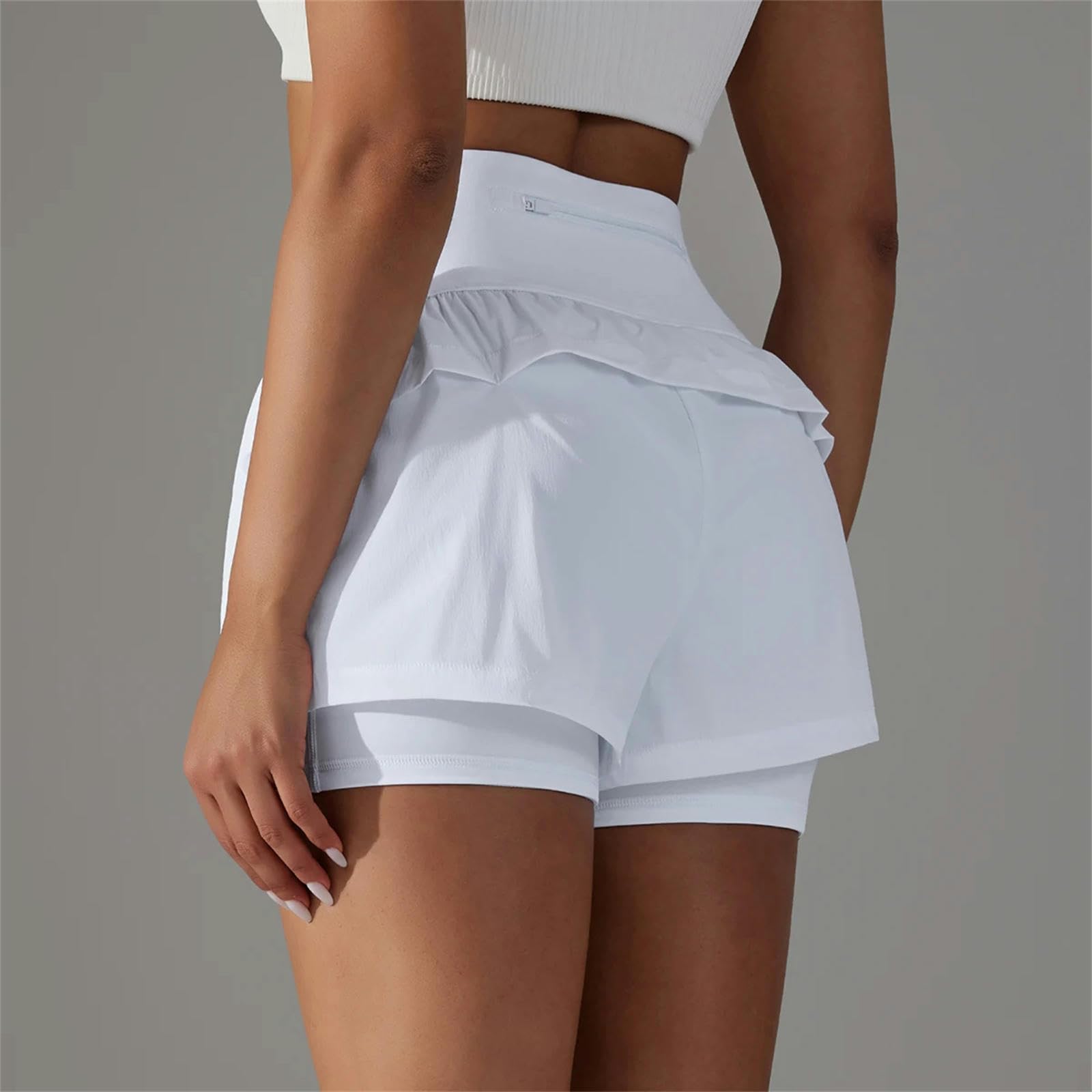 Jupe de Tennis Femmes Fitness Sport Running Shorts Stretch Shorts avec Poches Femmes Tennis Jupe Courte