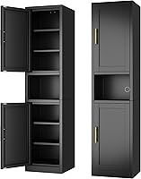 Vista 6 de Ckzbk - Armario de almacenamiento de 51.18 pulgadas de alto, gabinete de baño de metal para despensa, con 3 estantes ajustables para cocina, oficina