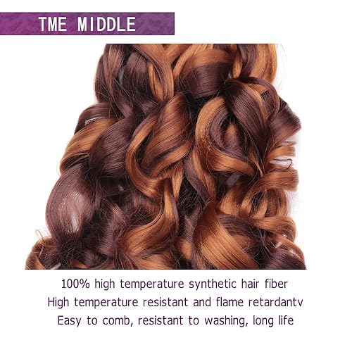 Miniatura 3 de Amir Hair 8 paquetes de extensiones de cabello sintético rizado francés de 26 pulgadas extensiones de cabello sintético preestirado 3033