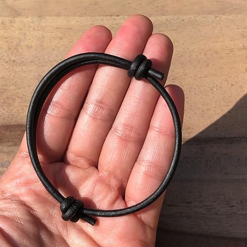 Miniatura 22 de Pulsera de cuero genuino para hombre de 0.118 in – Brazalete ajustable hecho a mano, pulsera de cuero minimalista para hombre, accesorios simples