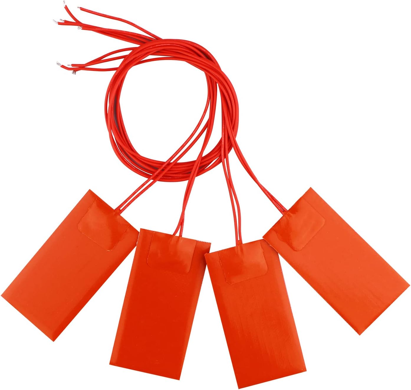 DERNORD 4PCS 12V 15W Silicone Heating Pad Rubber Flexible Heater Mat