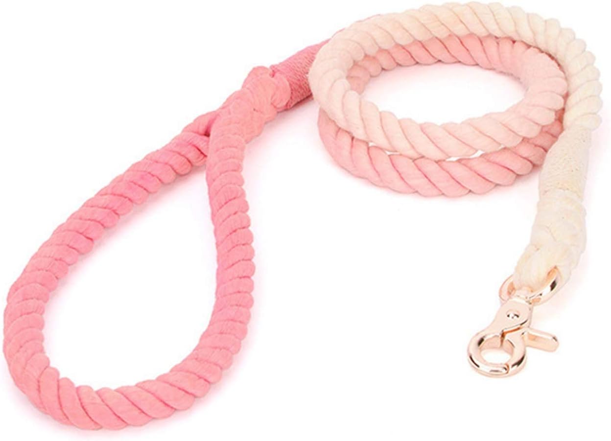 Pet Traction Rope Dog Leash Rope Gradient Color Hand-Dyed Woven Cotton Rope Fashion Art Pet Dog Supplies Personalized Basic Leashes 1.5M Dog Leash (Color : B Size : 1.3cmX150cm) (C 1.3cmX150cm)