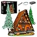 Produktbild Mould King 16053 A-Frame Cabin Lighting Bauklötze Set - Waldhütte Sammler-Ausstellungsset, Klemmbausteine Bausatz 3398 PCS Baukasten für Erwachsene und Teenager Set mit LED-Beleuchtungsset,