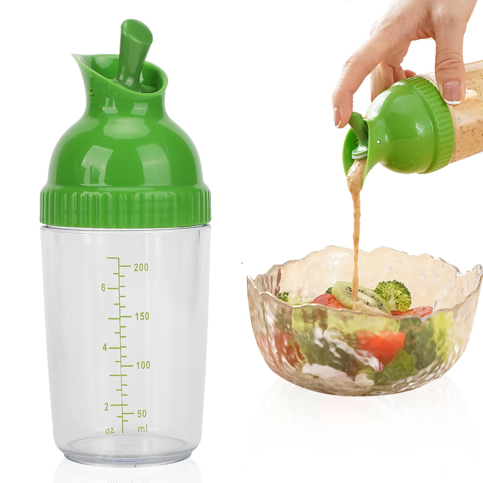 Generic 200ml Salad Dressing Container, Salad Dressing Bottles Salad Dressing Shaker BPA Prevent Leakage Salad Dressing Jar with Lid, 3118220030713-56as