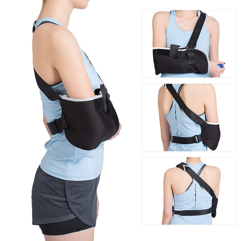 Arm Sling Shoulder Immobilizer Adjustable Arm Support Brace Wrist Sprain Forearm Fracture to Relieve Pain and Prevent Injuries, for Women and Men : Health & Household