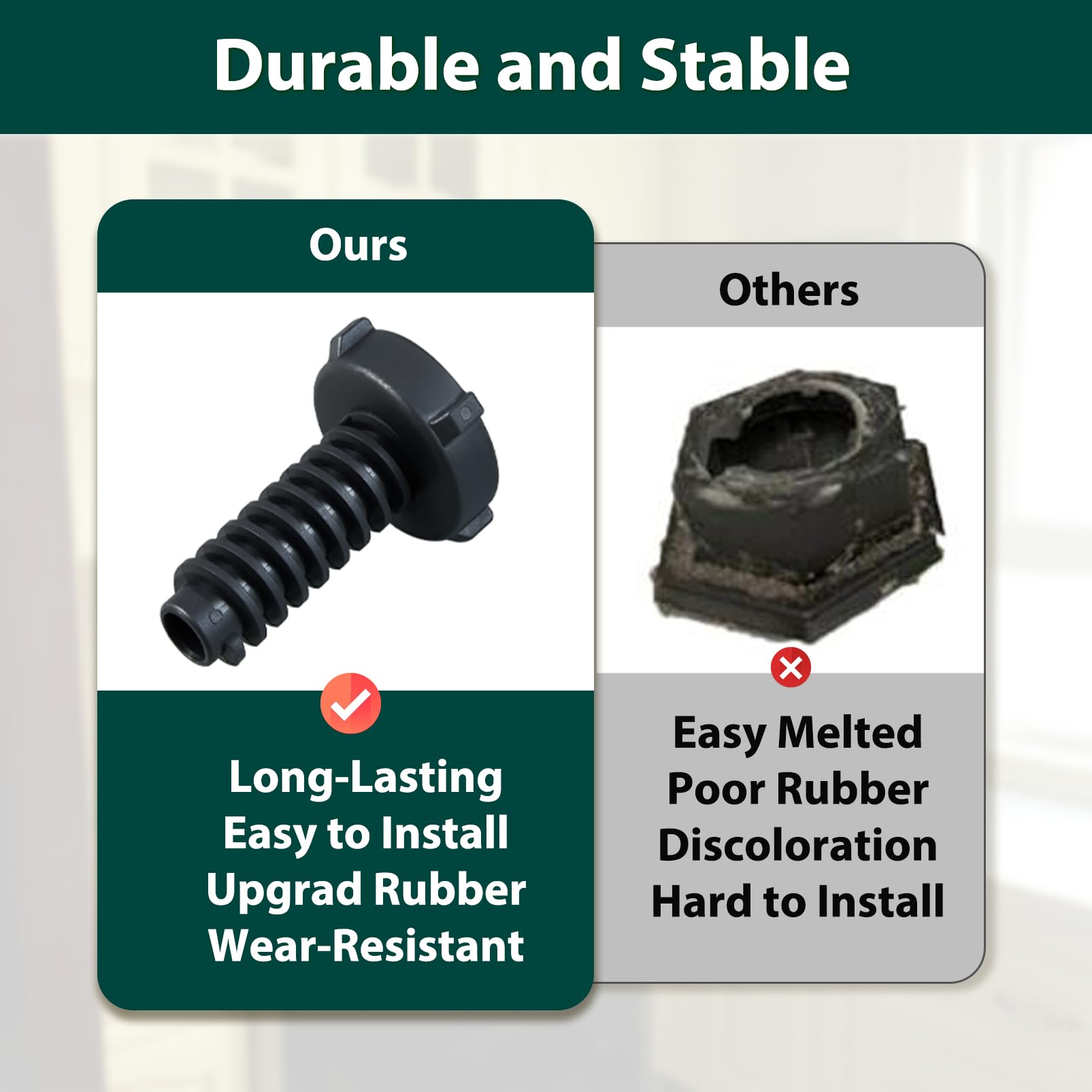 DC61-01722B - Piezas de repuesto para patas de nivelación para lavadora Samsung, patas ajustables, almohadilla de goma, patas de pedestal, pie inferior WA50R5400AV/US WA50R5200AW/US, almohadillas de