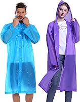 Vista 13 de Ponchos de lluvia para adultos reutilizables, paquete de 2 a 5 impermeables para mujeres y hombres, abrigo impermeable con capucha con cordón