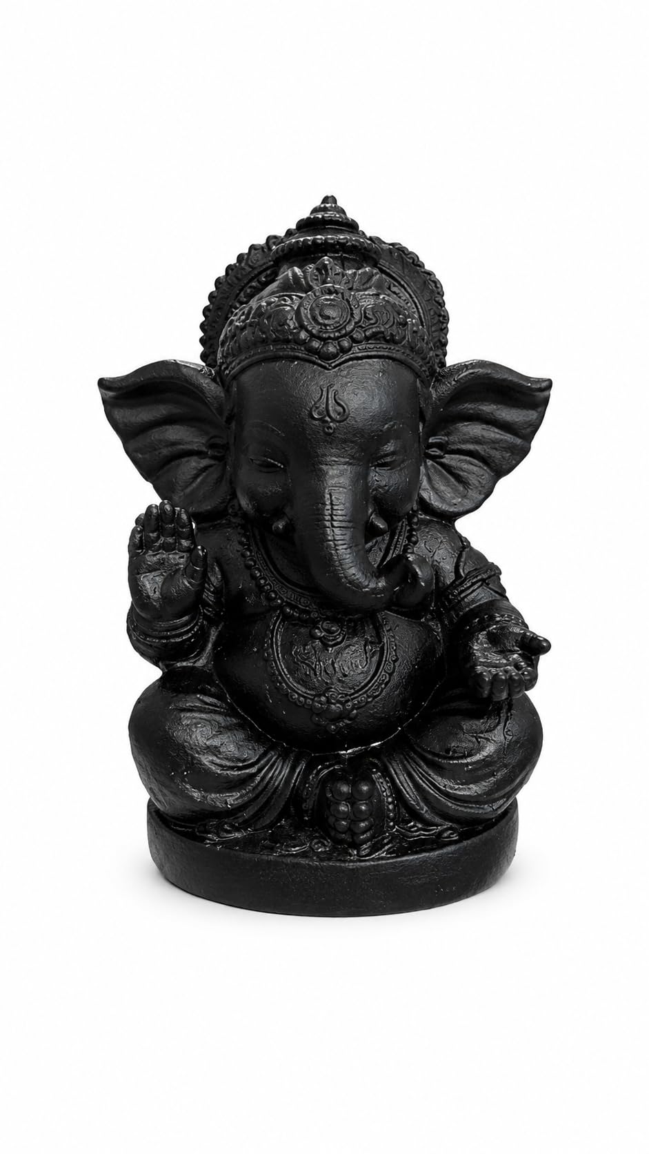 Mini Lord Ganesha Idol for Car Dashboard, Home Temple & Office Desk | Decorative Ganesh Murti for Puja, Diwali, Housewarming Gift | Resin Ganpati Statue | Black Finish