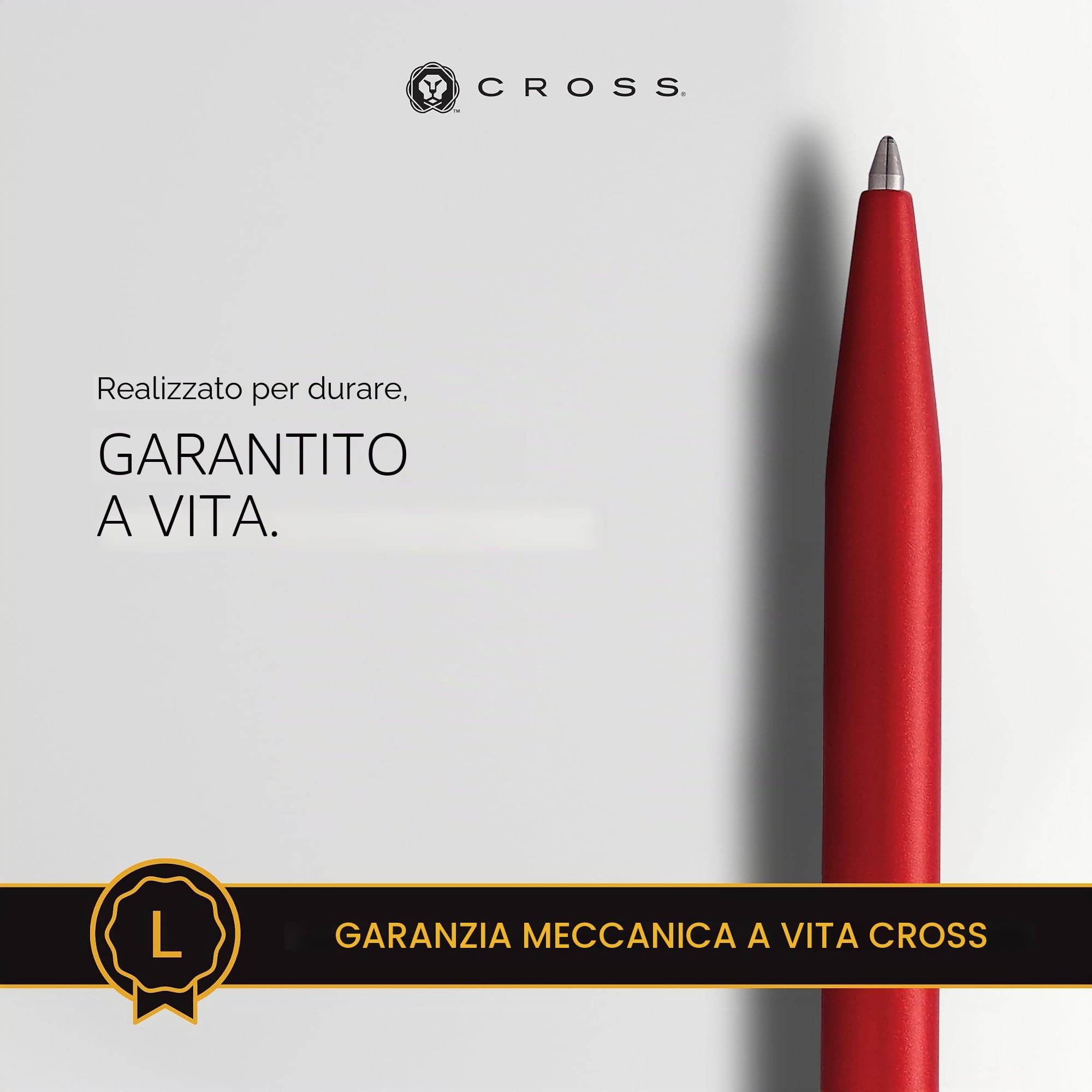 A. T. Cross penna a sfera cross Click Rosso Metallizzato, in Self serve Confezione