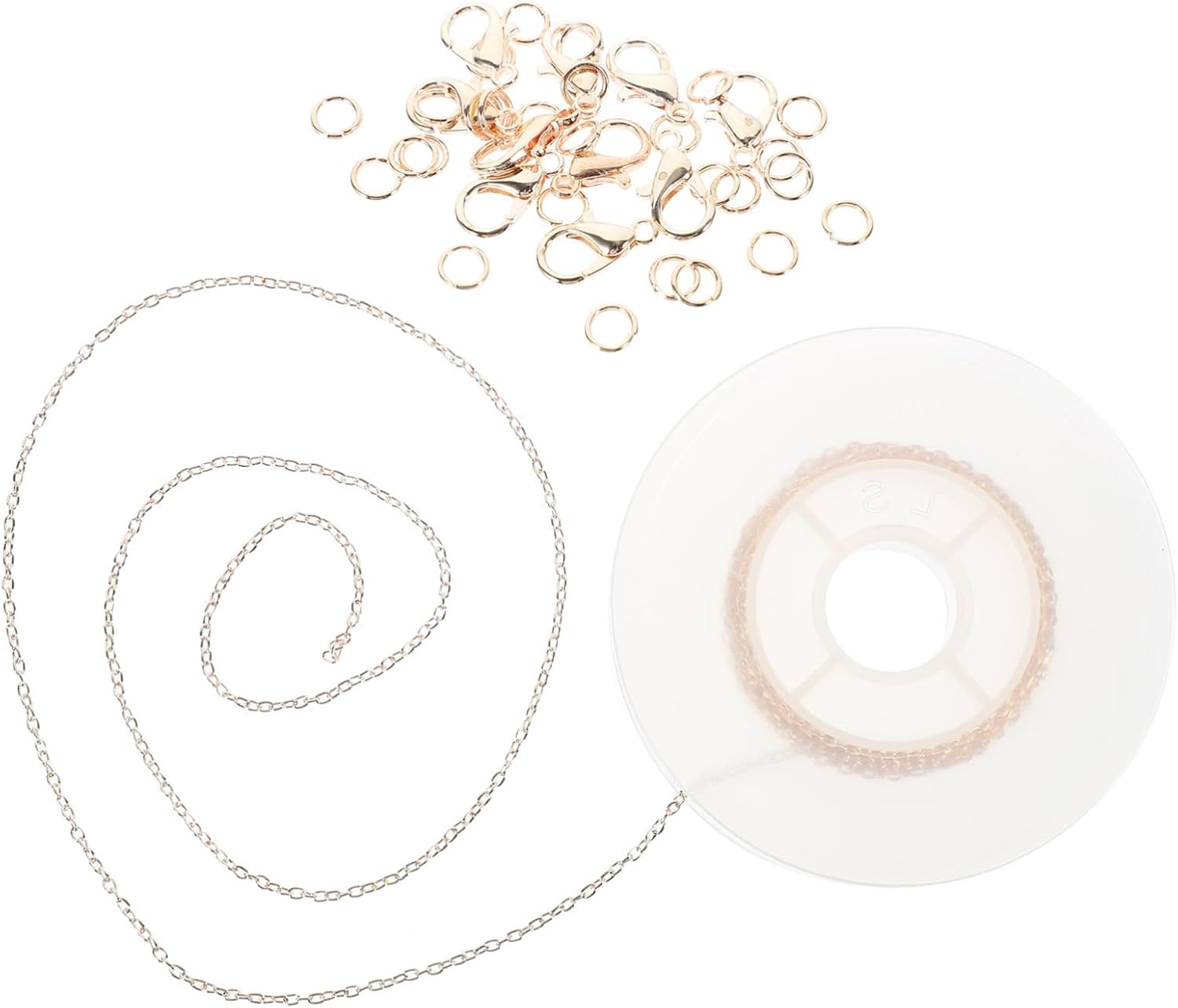 DOITOOL 3sets Jewelry Chain Kit with Lobster Clasps Cross Chains Lobster Clasps Jump for Necklaces Bracelets and More