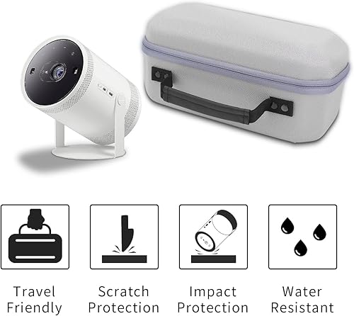 Miniatura 5 de Funda rígida de transporte de viaje para Samsung The Freestyle Projector modelo 12 generación 2023, funda de almacenamiento portátil a prueba de