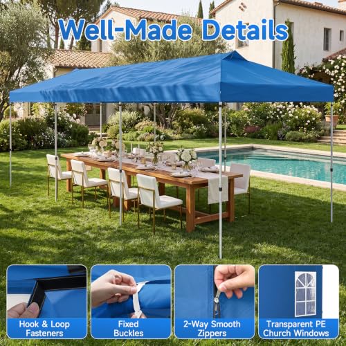 Image of Tangkula 10x30 FT Pop Up Canopy with Center Lock