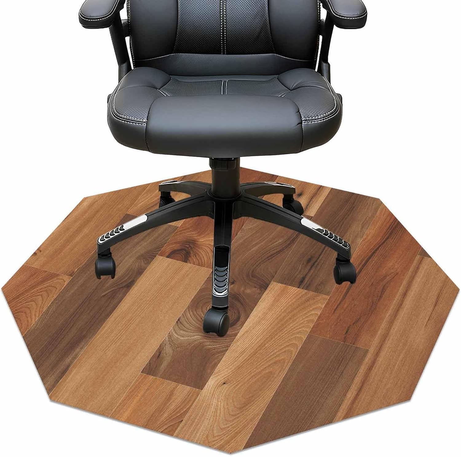 Office Chair Mat for Hardwood Floor Wood Grain Computer Desk Mats for Rolling Chairs Natural Planks Hard and Tile Floors Protector Rug Non-Slip Base, 39.4 Inch, Style-16