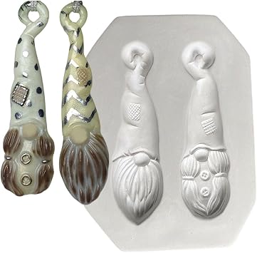 8"X 5.5" Deep 1.5" Two Gnome Ornaments Mold Glass Fusing