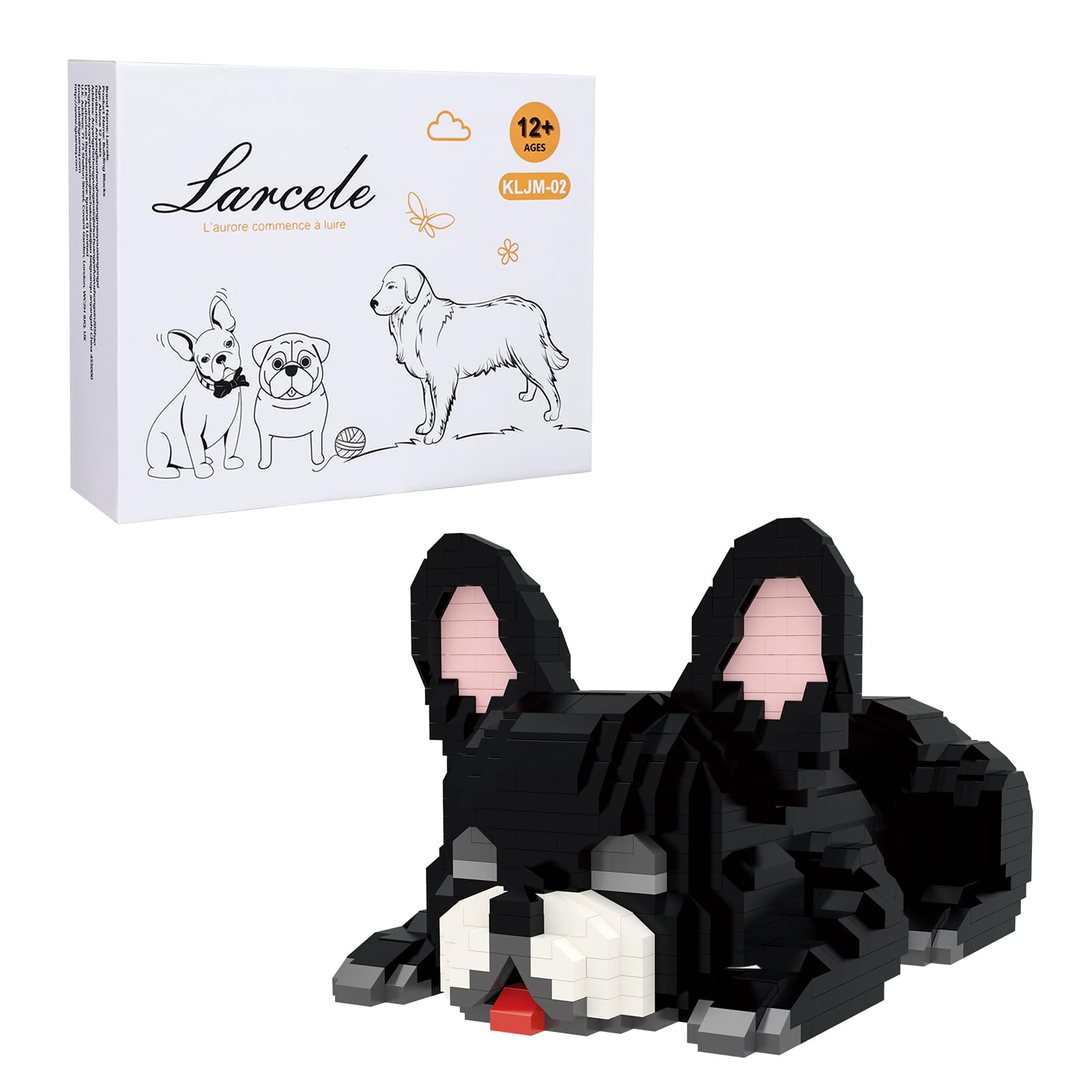 Larcele 1045 Pezzi Set di Costruzioni Micro Mattoncini Giocattolo per Età superiore ai 12 Anni KLJM-02 (Bulldog Francese)