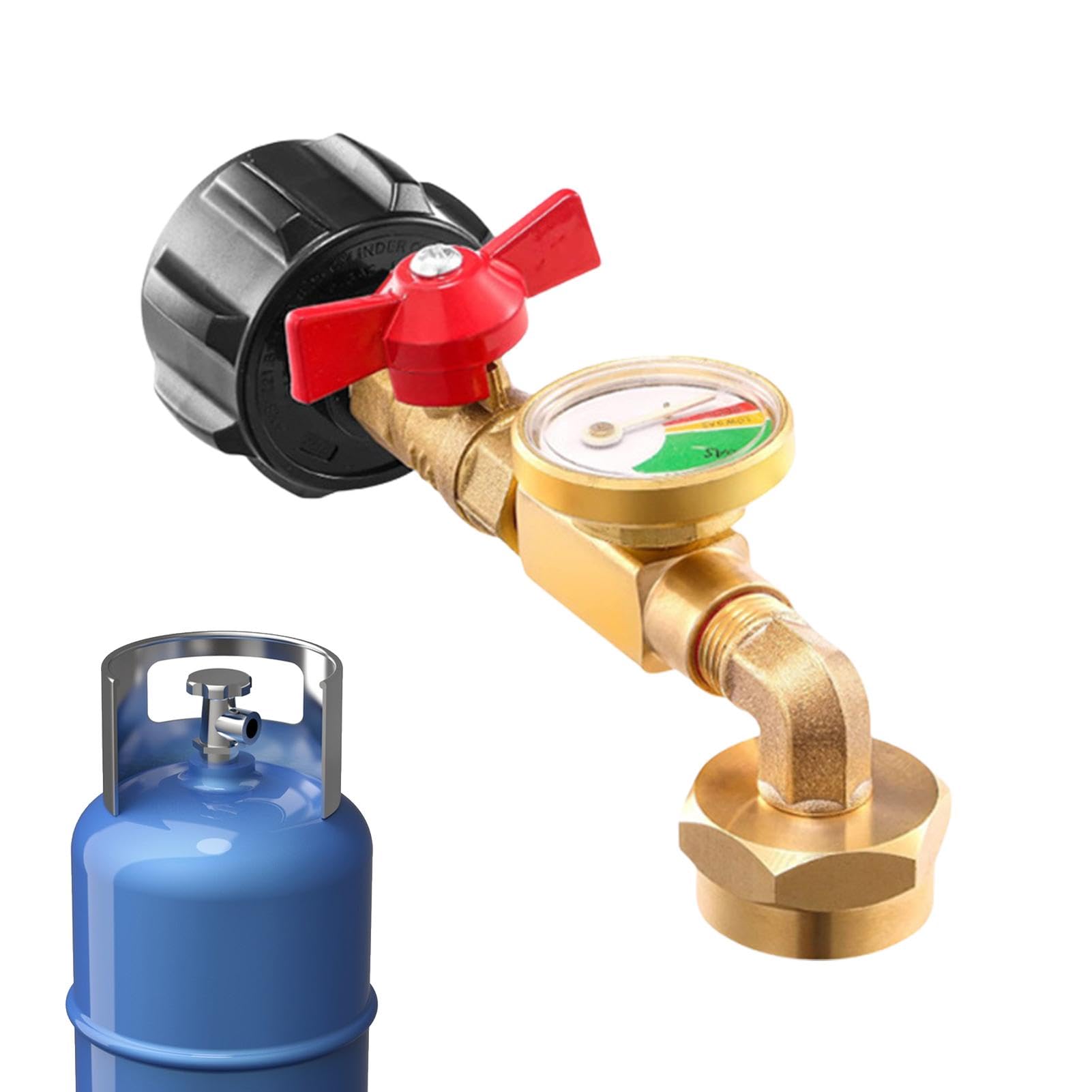 Raccord propane QCC1 pour bouteille 1 lb avec valve et manomètre de pression