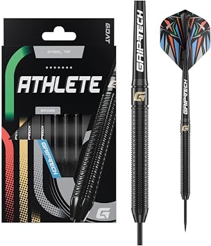 GOAT - Athlete Black Brass Steel Darts 13 G Including 3 Barrels, 3 Flights & 3 Shafts