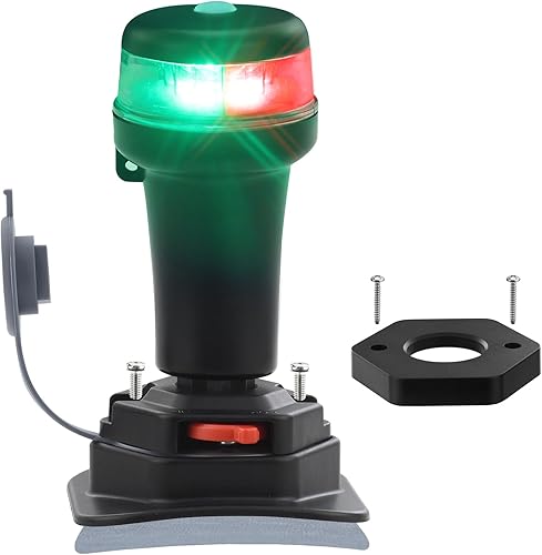 Miniatura 9 de CLGMarine Kayak Battery Portable Navigation LED Lights Multi- Adaptors 3AA Battery Inflatable Boat Surface Mount Adhesive Base (White (With