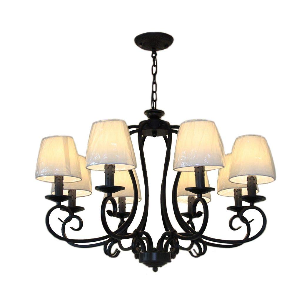 OOVOVCreative Living Room Fabric Chandelier Modern Study Room Pendant Light Dining Room Bedroom Pendant Lamp