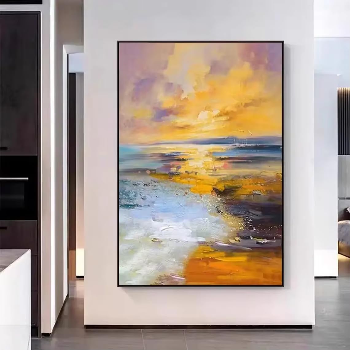 DFZEWKI Brown and Beige Canvas Wall Art Large Modern Contemporary Artwork for Living Room Home Decor(30x40cm(12x16in)/No frame)