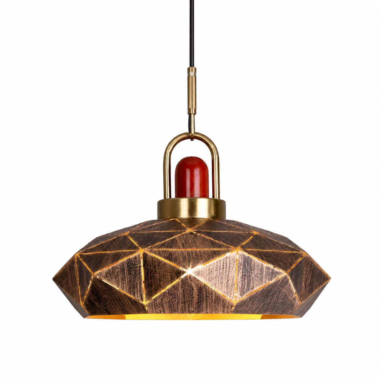 ESIYUVO Industrial Pendant Light, Geometric Iron Hanging Lamp with Textured Dome Shade, E27 Socket and Adjustable Cord for Dining Room, Kitchen Island, Bedroom, Entryway and Indoor Home Decor Spaces