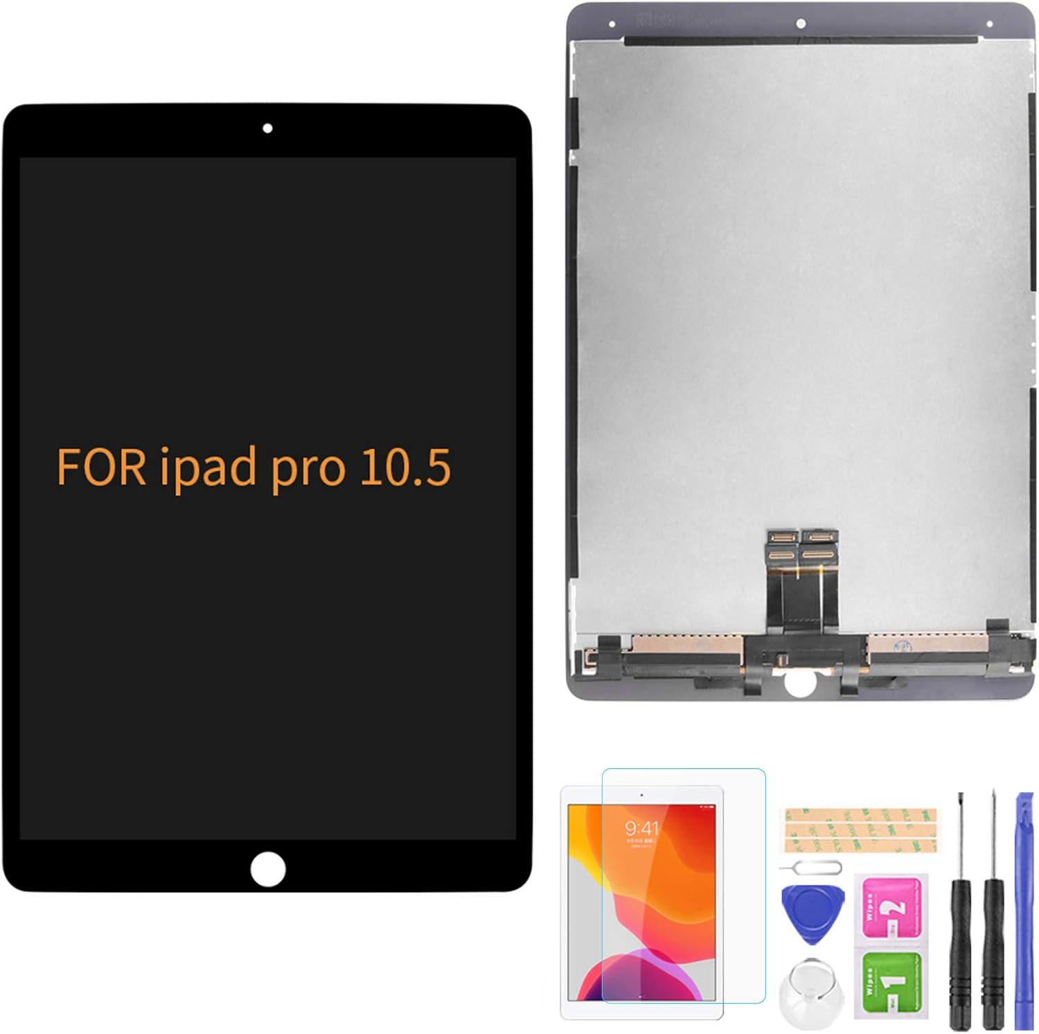 A-MIND Screen Replacement for iPad Pro 10.5" 2017 LCD Display Touch Digitizer Assembly A1701 A1709 A1852 Front Panel LCD Screen Repair with Tool Set Screen Protector (Black)