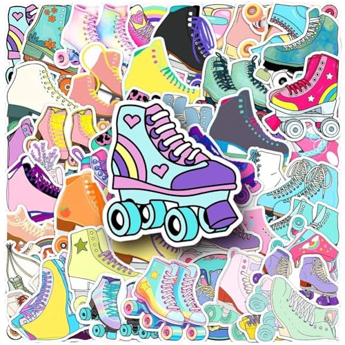 Lpitoy 50 Pegatinas De Patinaje sobre Ruedas, Impermeables, para Botellas De Agua, Portátiles, Equipaje, Ordenadores, Teléfonos Móviles, Guitarras Y Monopatines.