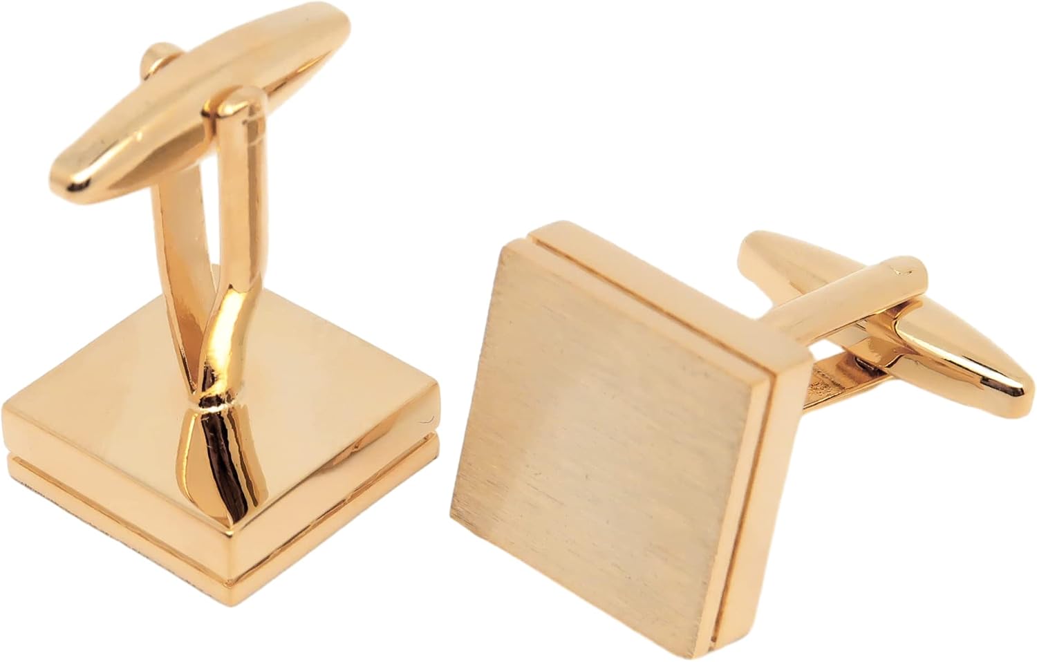 Brushed Metal Square Metal Cufflinks for Men French Shirt In Gift Box | Handmade Men's Cuff Links for Wedding Party Daily Office Formal or Casual Wear Business Tuxedo Dress, Easy to Put On