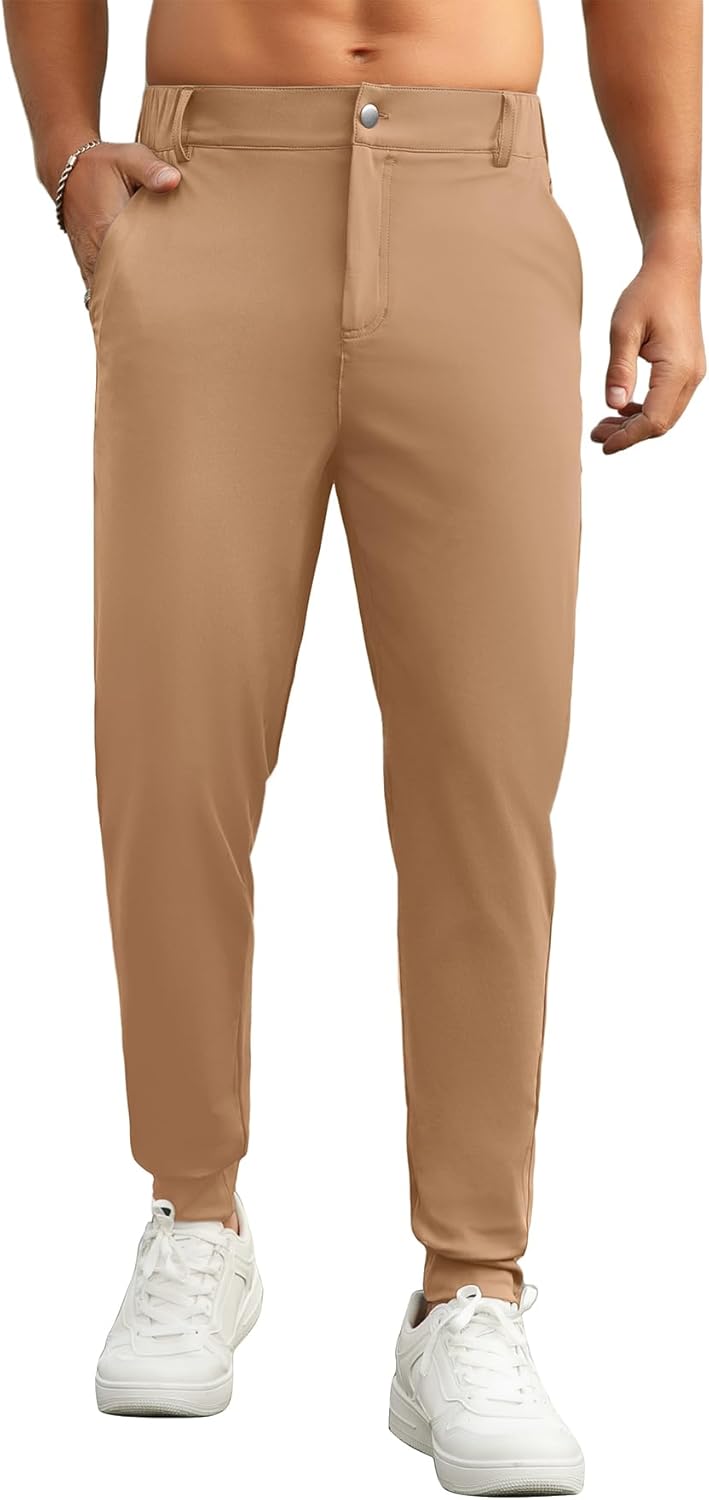 Askdeer Men's Golf Pants Casual Slim Fit Joggers Stretch Sweatpants Yoga Running Dress Work Pants with 5 Pockets