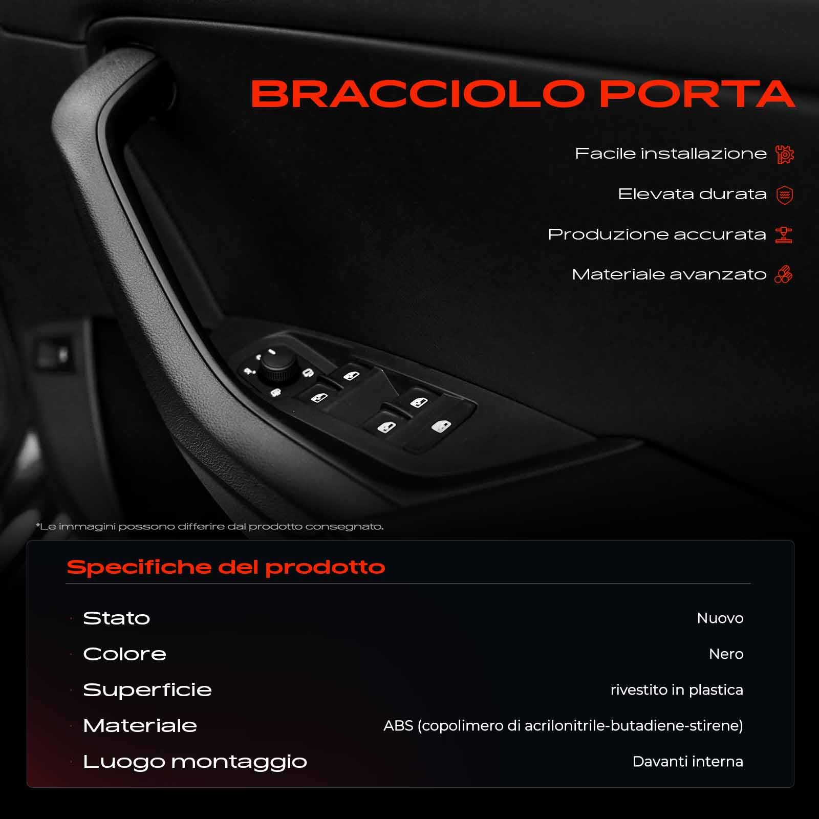 Frankberg 2x Maniglia interna Pannello di Interruttore finestra auto Interno Anteriore nero Compatibile con 5 Touring Van G31 Serie 5 F90 G30 Replace# 51417438523