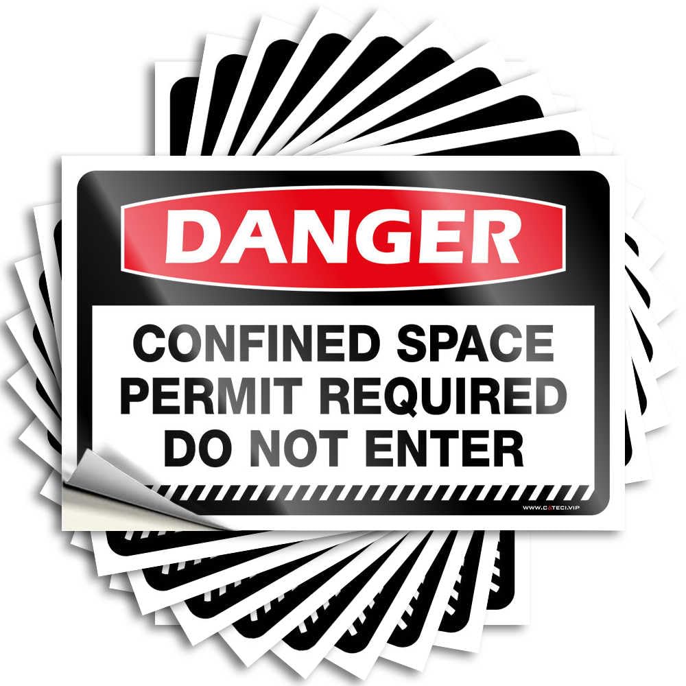 Funny Decor Decals New Driver Sticker for Car - Peel and Stick Wall Danger Confined Space Permit Required Do Not Enter Good Luck Surface(12X18CM-6Pcs)