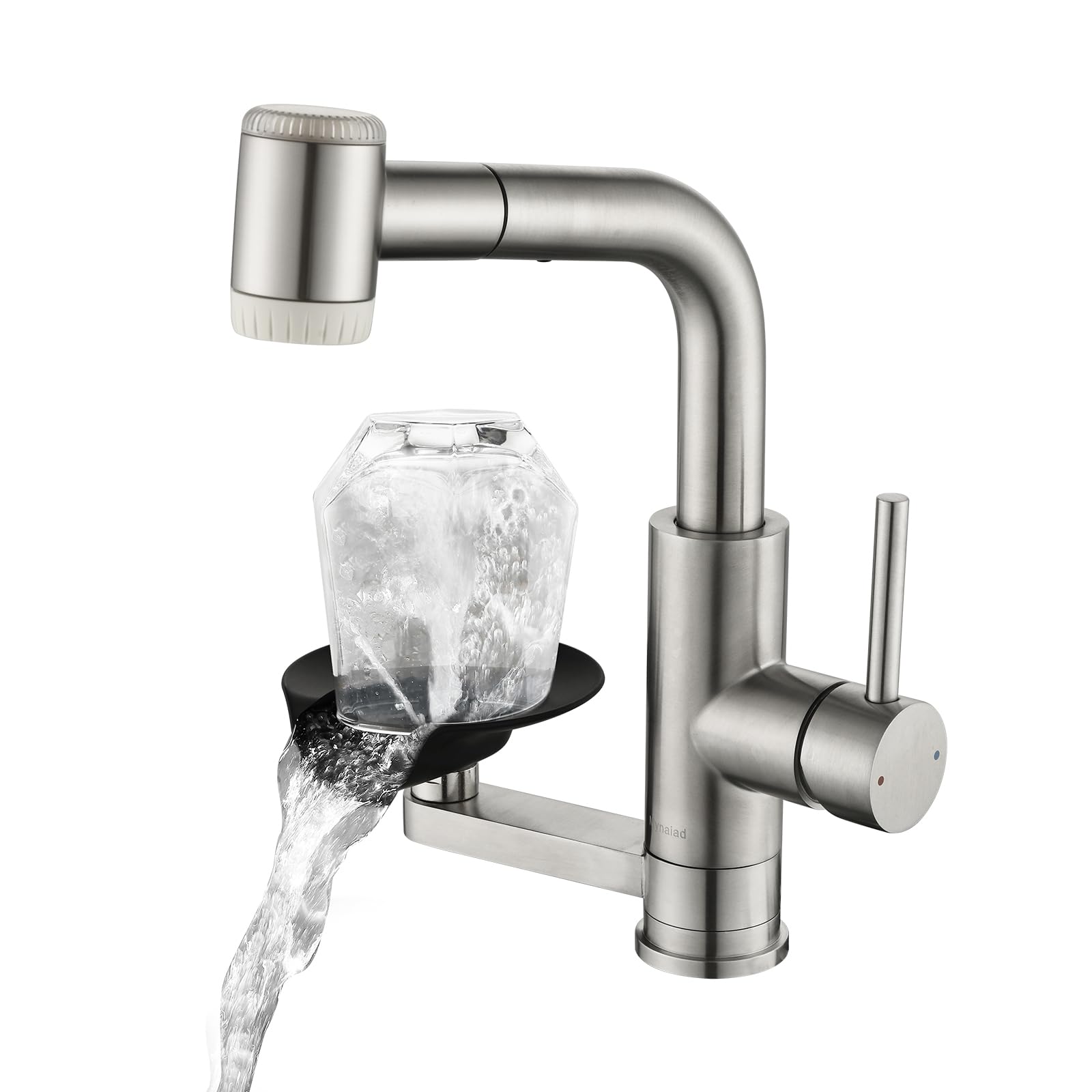 Robinet Cuisine Mitigeur Filtre à eau & Lave-verres Extractible 3 jets