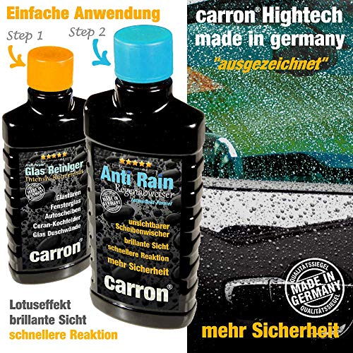 carron Anti-regen pareleffect regenafstotende 2-in-1 professionele set autoruit glasafdichting voor waterafstotend lotuseffect incl. dieptereiniger en verzegeling - Image 3