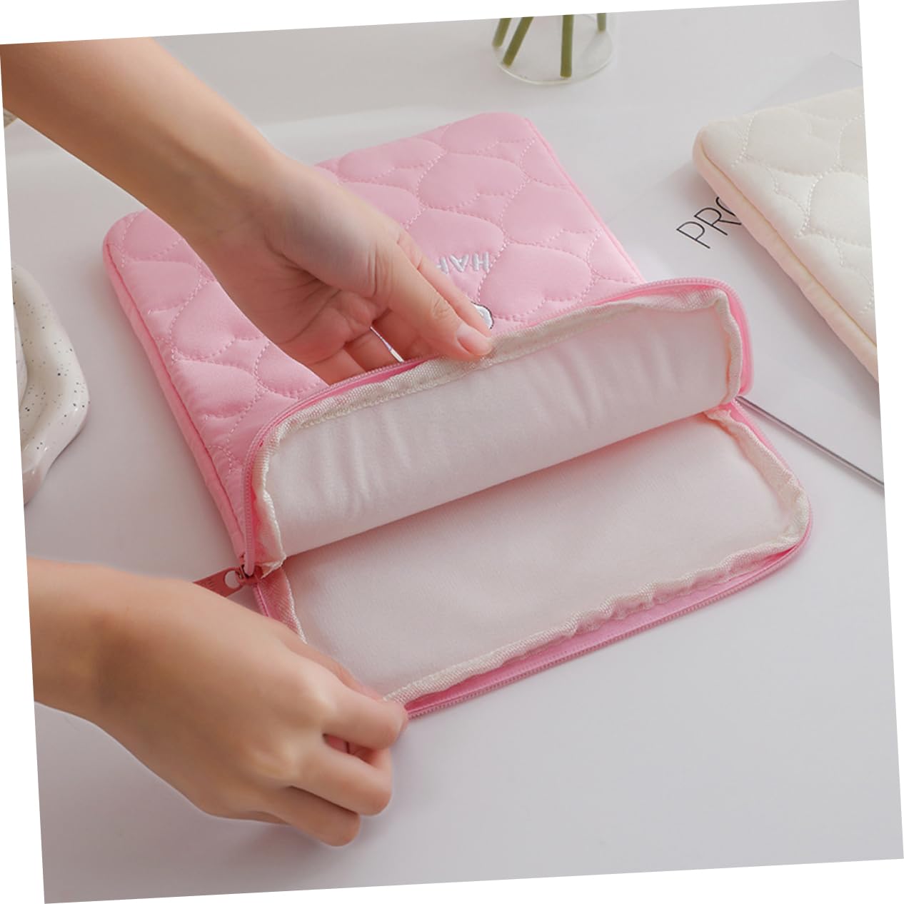 Uonlytech 3piezas Bolsa Portátil De Dibujos Animados Para Tablet Estuche Protector Anti-rayones Funda Para De Bolsa De Transporte Para Estudiantes Diseño De Gato